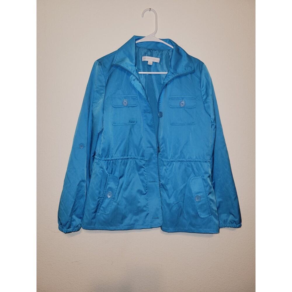 New York & Company Blue Full Zip Jacket NYC Size Medium